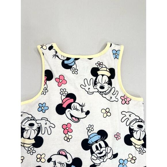 Disney Dress Girls Size Large 10/12 White Sleeveless Mickey Minnie Floral Print - Picture 6 of 9